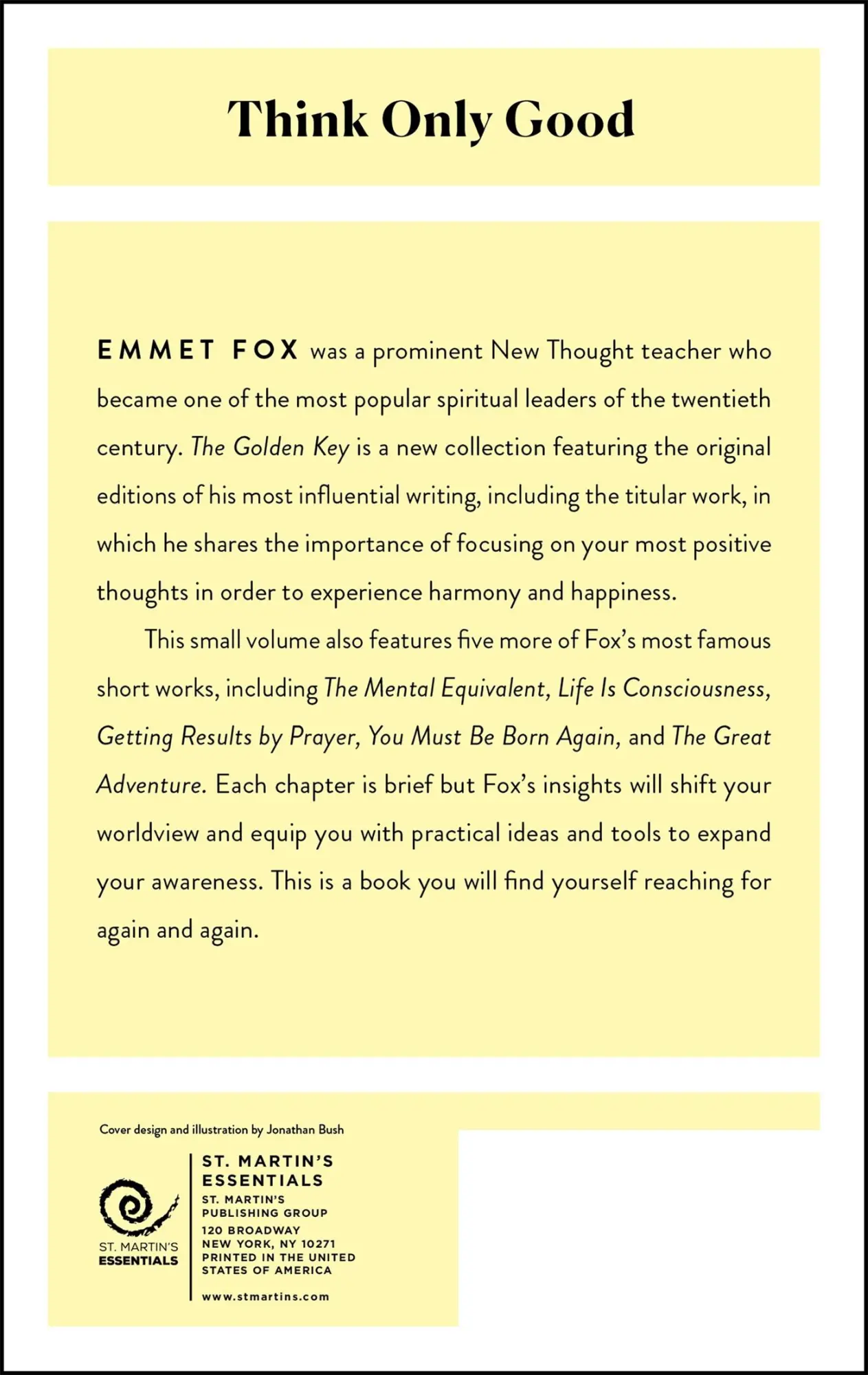 Rückseite: 9781250803740 | The Golden Key: The Complete Original Edition | Emmet Fox | Buch