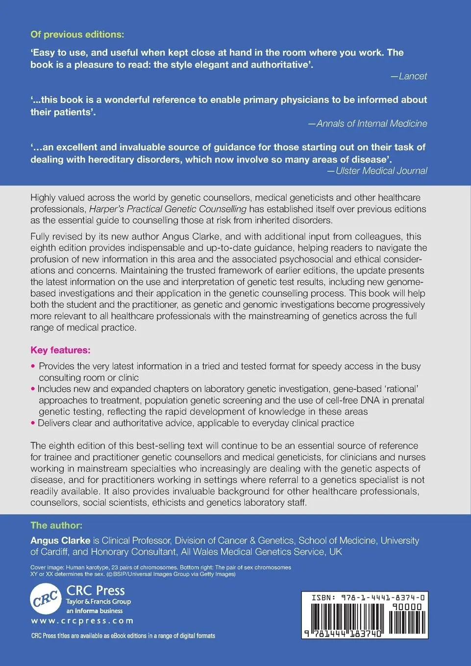 Rückseite: 9781444183740 | Harper's Practical Genetic Counselling, Eighth Edition | Angus Clarke