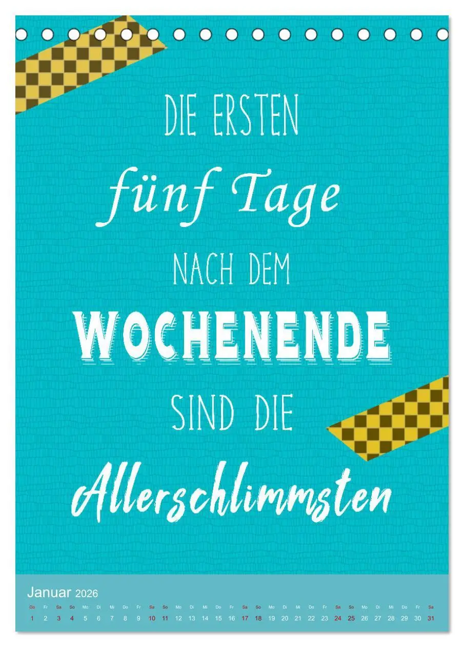 Bild: 9783516253740 | Arbeit macht Spaß (Tischkalender 2026 DIN A5 hoch), CALVENDO...