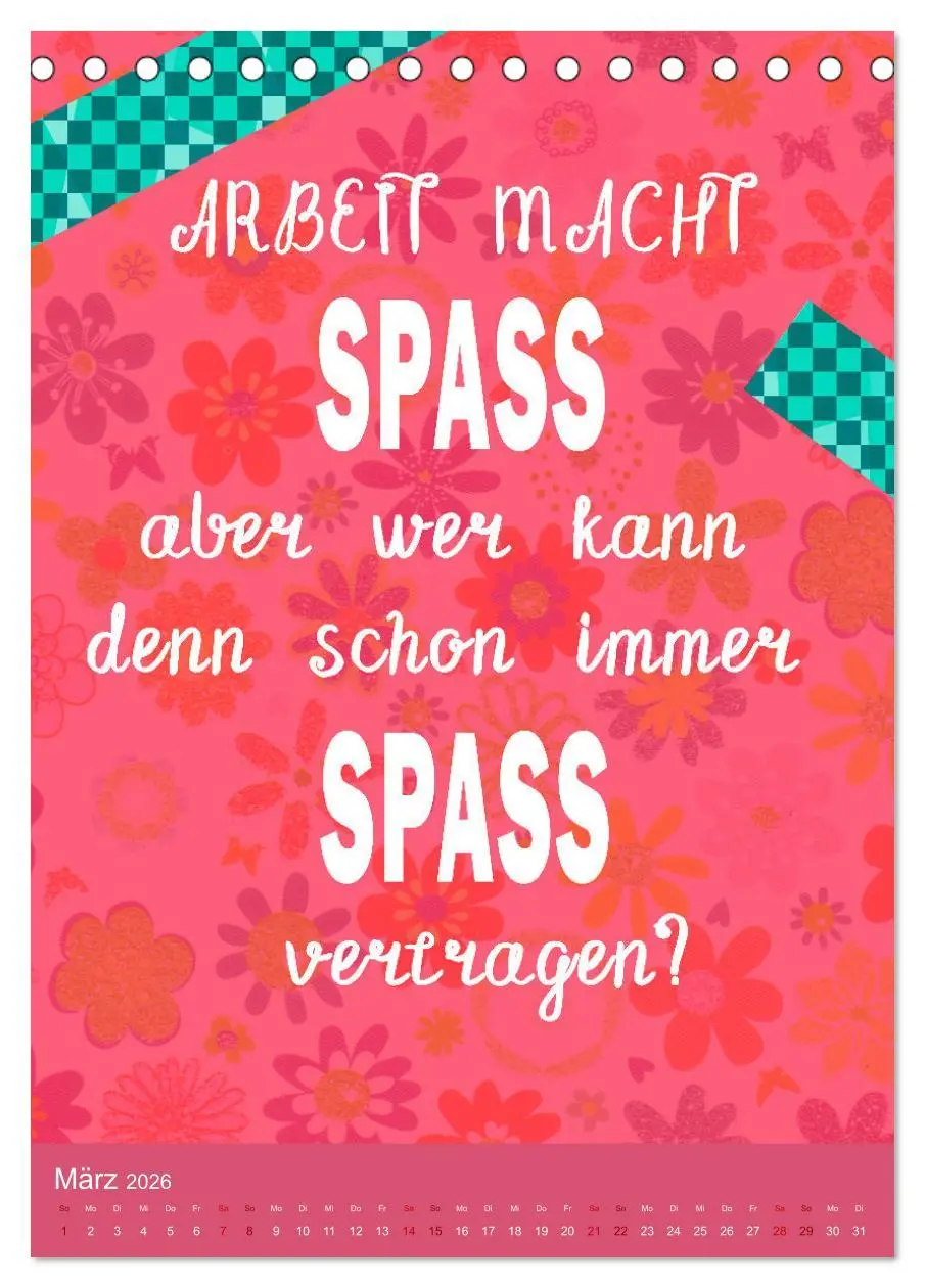 Bild: 9783516253740 | Arbeit macht Spaß (Tischkalender 2026 DIN A5 hoch), CALVENDO...