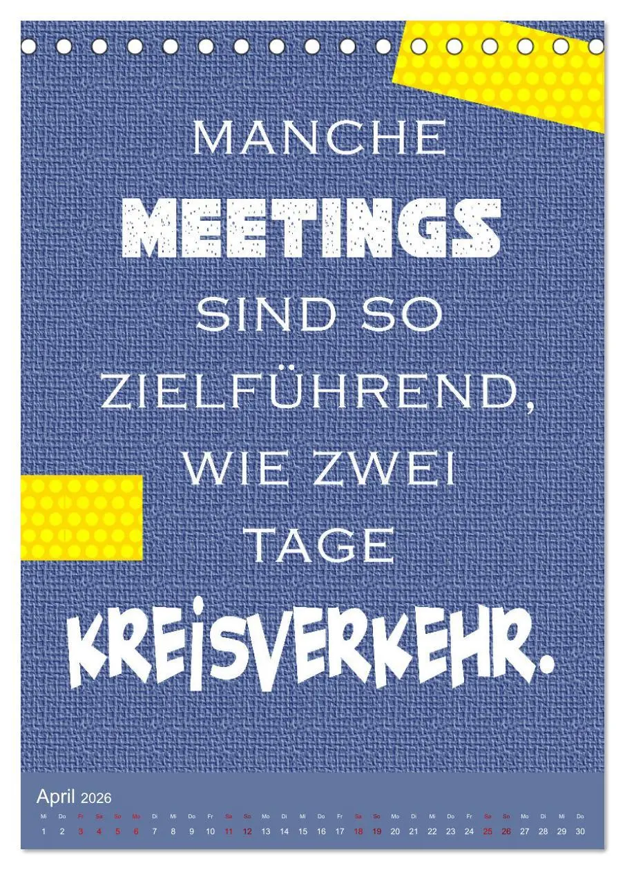 Bild: 9783516253740 | Arbeit macht Spaß (Tischkalender 2026 DIN A5 hoch), CALVENDO...