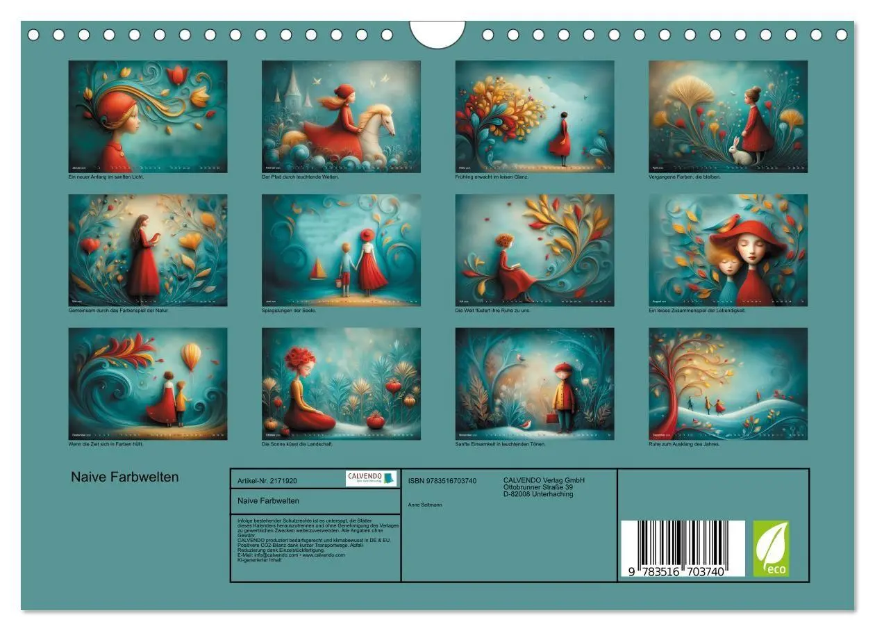 Bild: 9783516703740 | Naive Farbwelten (Wandkalender 2026 DIN A4 quer), CALVENDO...