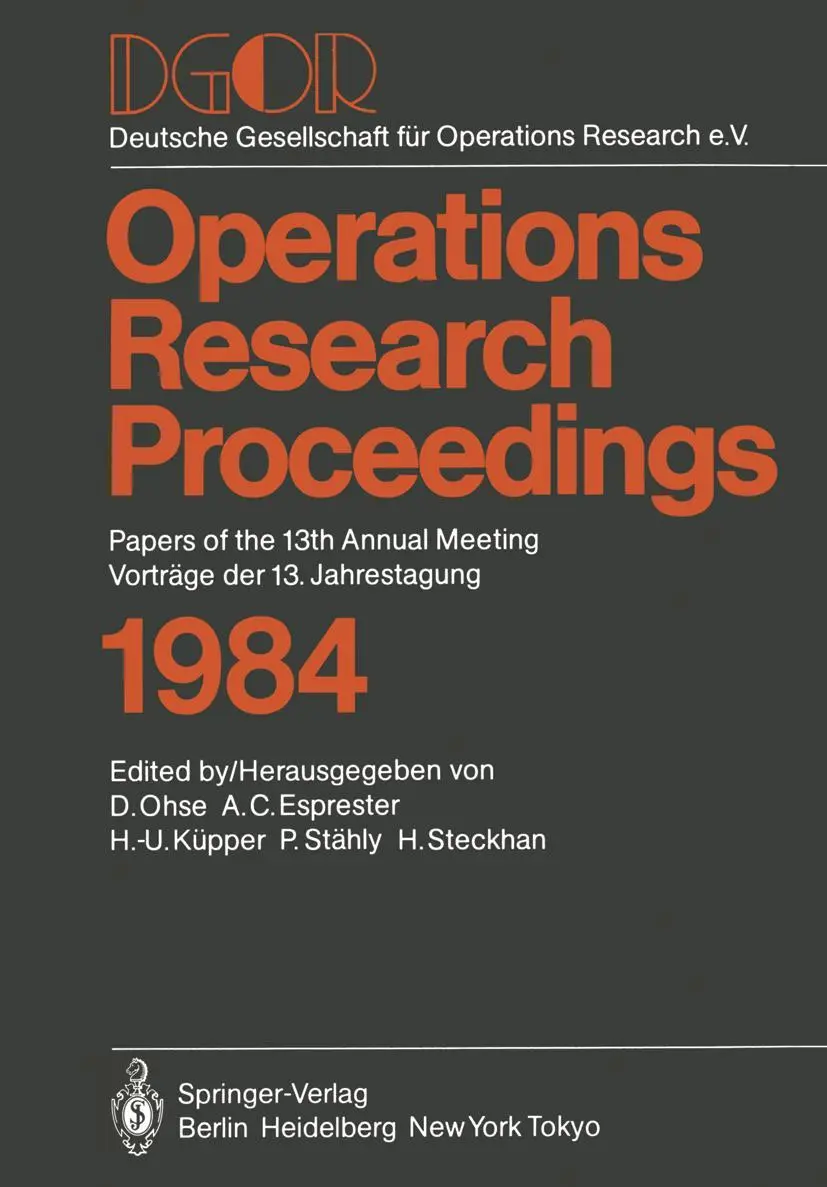 Cover: 9783540153740 | DGOR | Dietrich Ohse (u. a.) | Taschenbuch | xvi | Deutsch | 1985