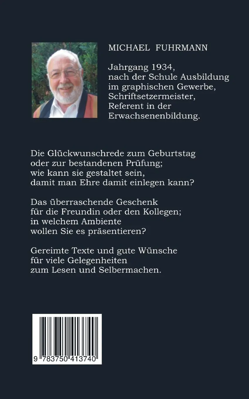 Rückseite: 9783750413740 | Gute Wünsche | Gereimte Texte für Feste und Feiern | Michael Fuhrmann