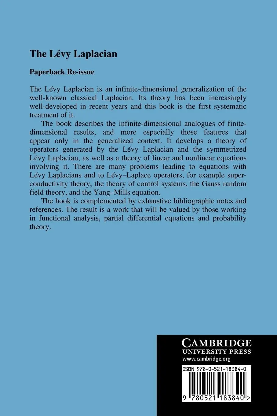 Rückseite: 9780521183840 | The Levy Laplacian | M. N. Feller | Taschenbuch | Englisch | 2010