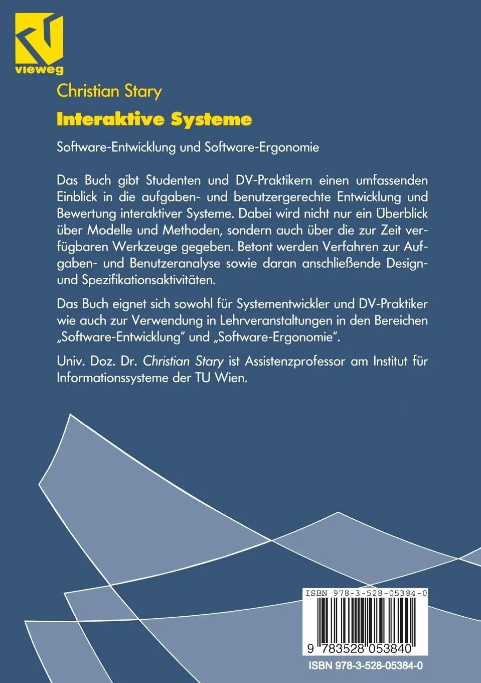 Rückseite: 9783528053840 | Interaktive Systeme | Software-Entwicklung und Software-Ergonomie