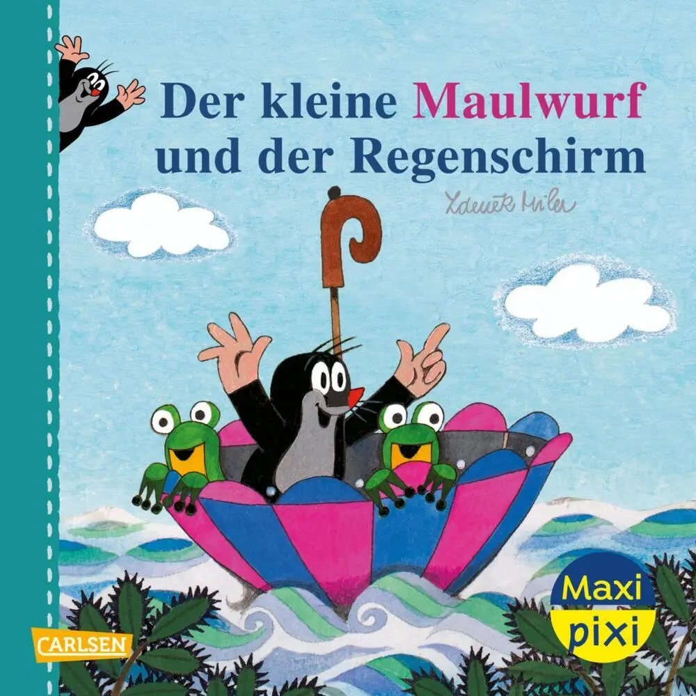 Cover: 9783551033840 | Maxi Pixi 466: Der kleine Maulwurf und der Regenschirm | Miler (u. a.)
