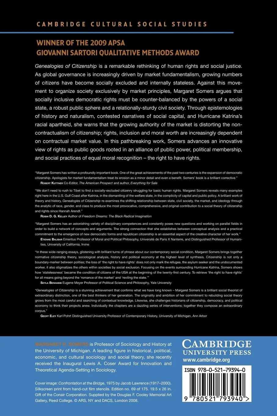 Rückseite: 9780521793940 | Genealogies of Citizenship | Margaret R. Somers | Taschenbuch | 2011