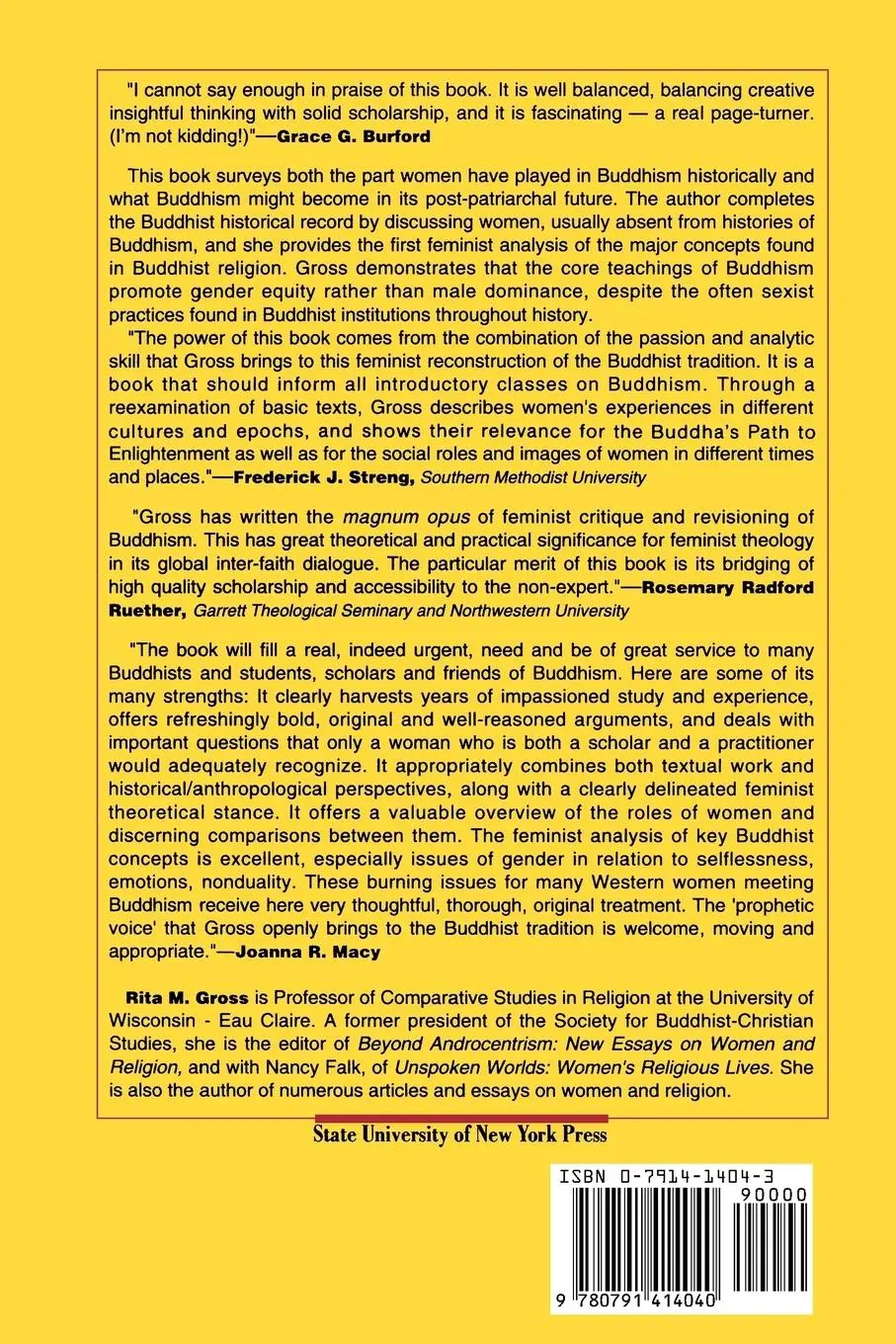 Rückseite: 9780791414040 | Buddhism After Patriarchy | Rita M. Gross | Taschenbuch | Englisch