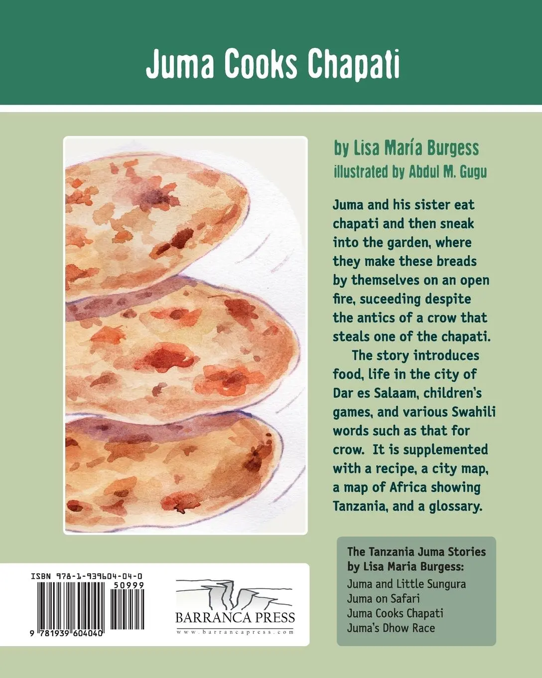 Rückseite: 9781939604040 | Juma Cooks Chapati | The Tanzania Juma Stories | Lisa Maria Burgess