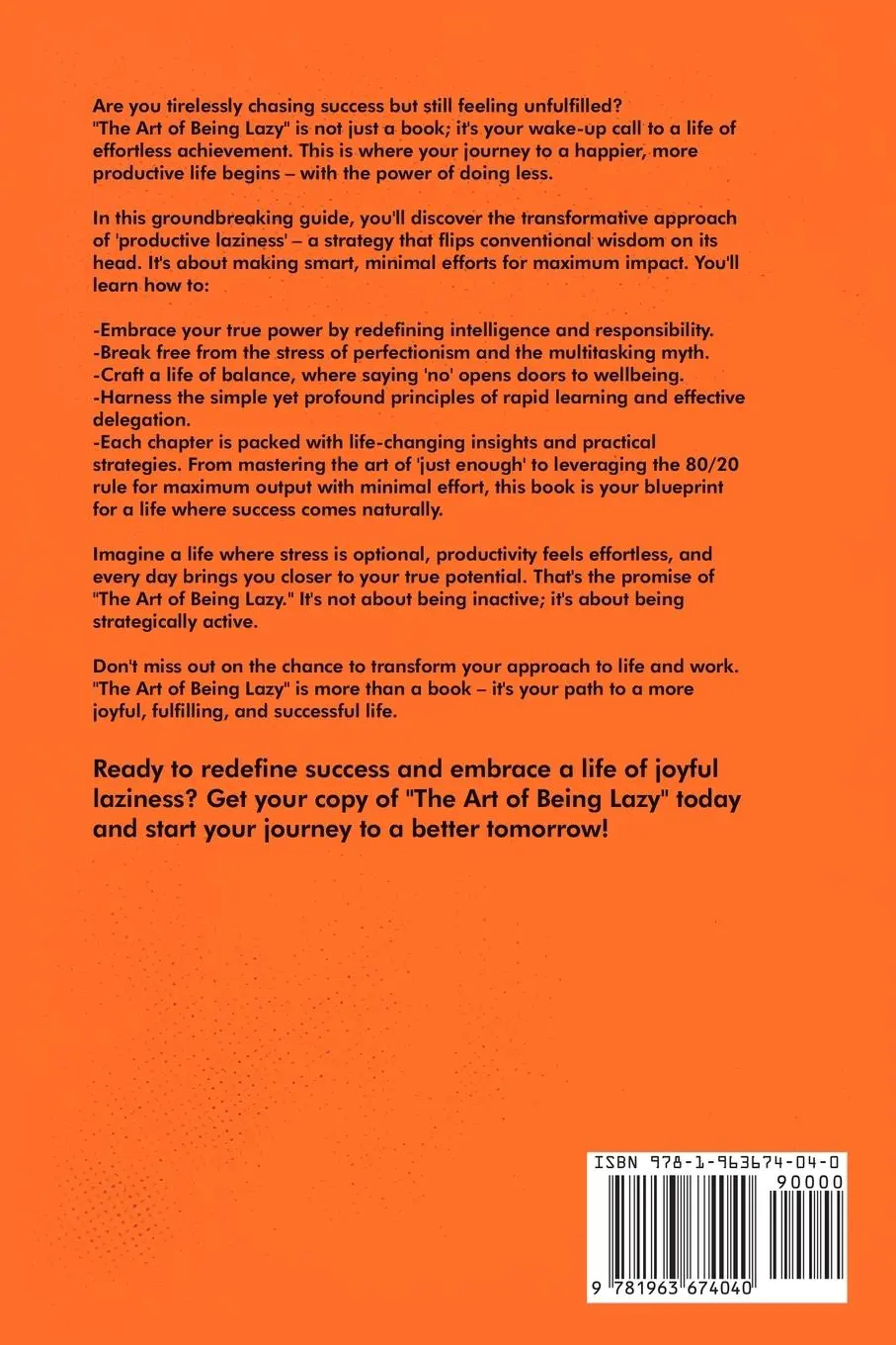 Rückseite: 9781963674040 | The Art of Being Lazy | James Ferris | Taschenbuch | Englisch | 2024