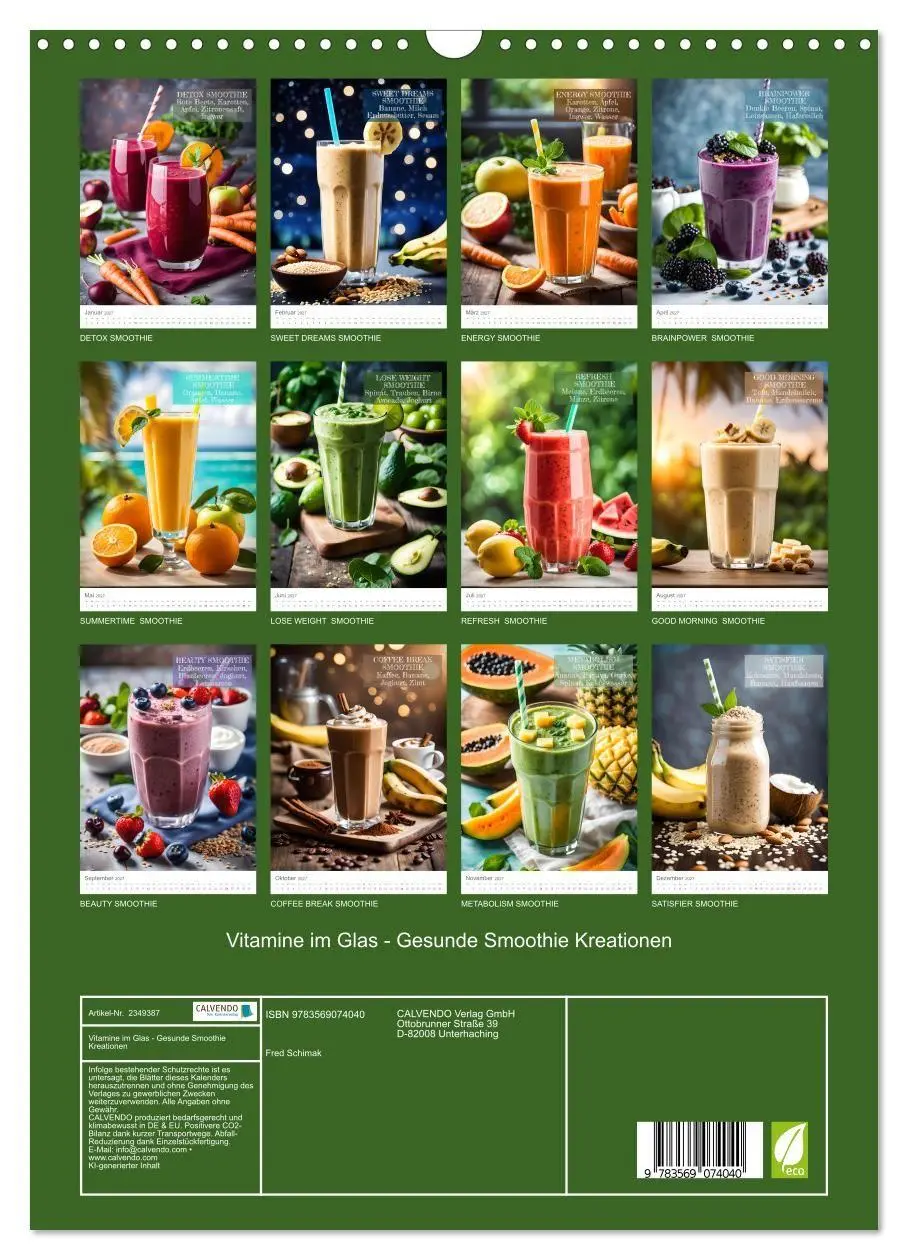 Bild: 9783569074040 | Vitamine im Glas - Gesunde Smoothie Kreationen (Wandkalender 2027...