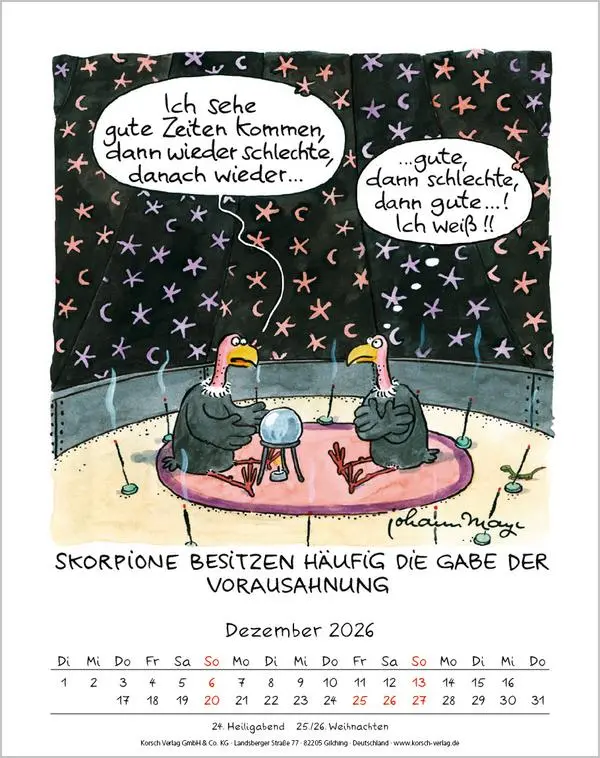Bild: 9783731884040 | Skorpion 2026 | Verlag Korsch | Kalender | Spiralbindung | 13 S.