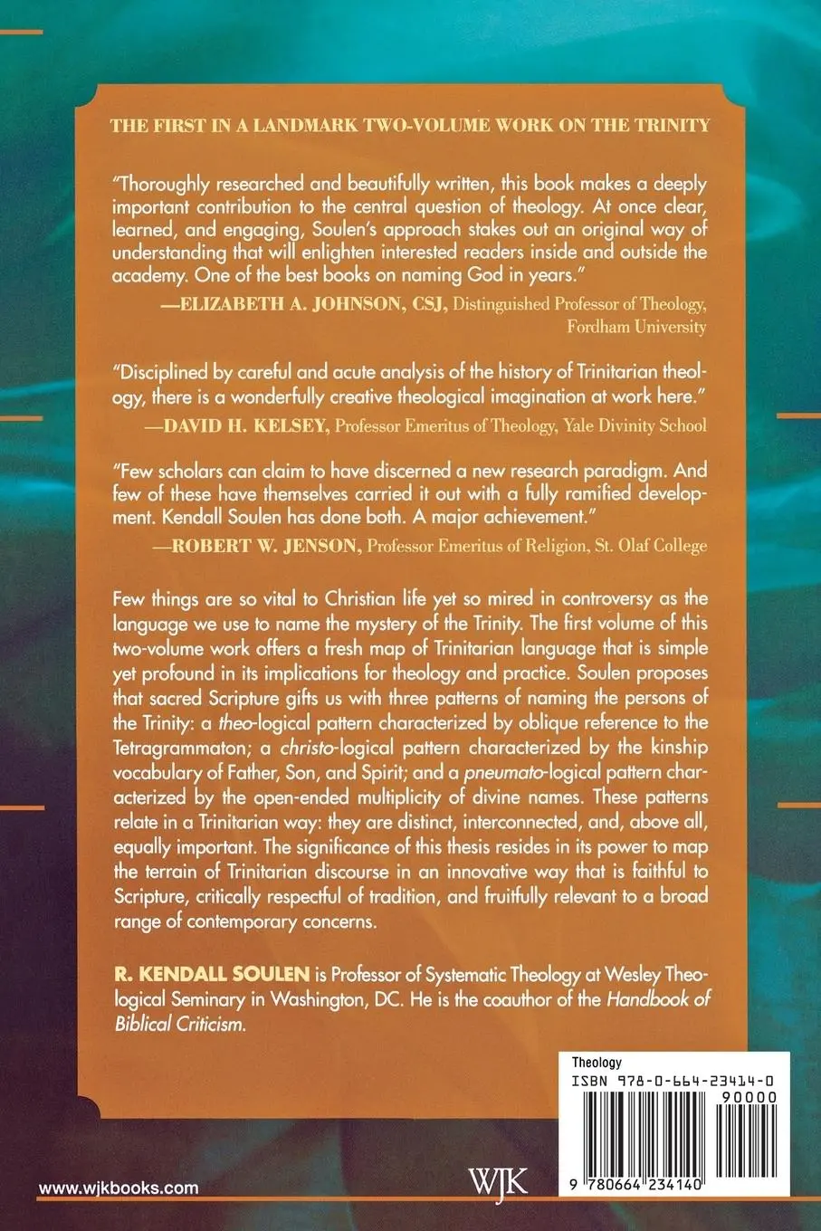 Rückseite: 9780664234140 | The Divine Name(s) and the Holy Trinity, Volume One | Soulen | Buch