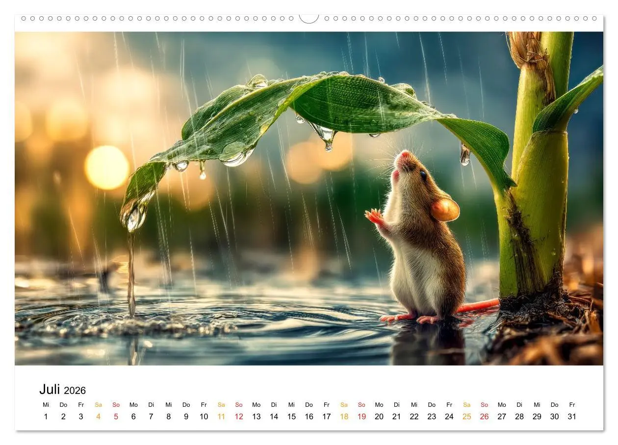 Bild: 9783516594140 | Regen? Na und! Mäuse (Wandkalender 2026 DIN A2 quer), CALVENDO...