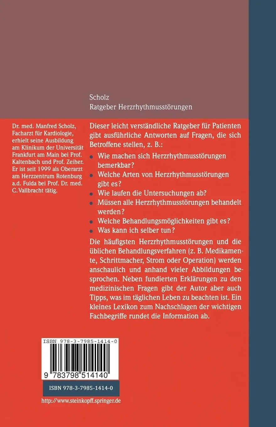 Rückseite: 9783798514140 | Ratgeber Herzrhythmusstörungen | Erkennen, Verstehen, Behandeln | Buch