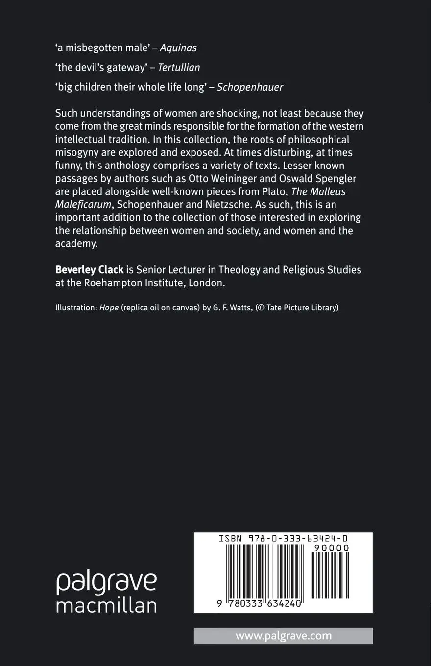 Rückseite: 9780333634240 | Misogyny in the Western Philosophical Tradition | A Reader | B. Clack