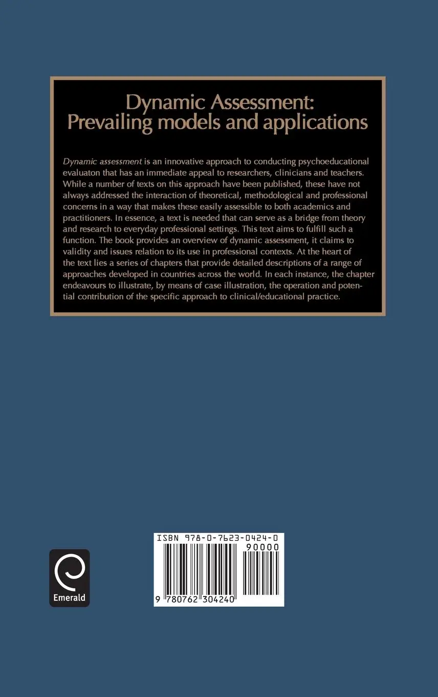 Rückseite: 9780762304240 | Dynamic Assessment | Carol S. Lidz (u. a.) | Buch | Gebunden | 2000