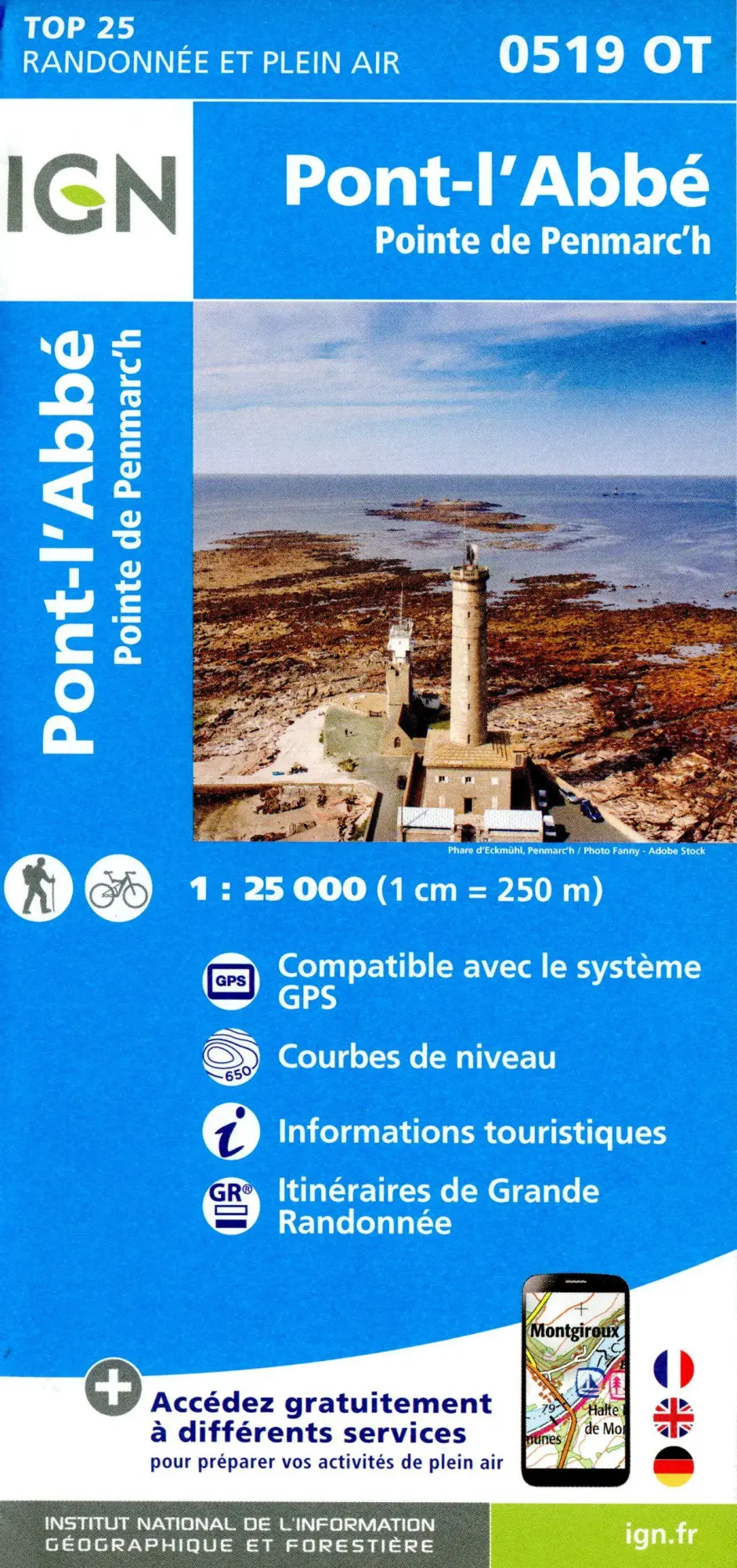 Cover: 9782758554240 | 0519OT Pont-l'Abbé - Pointe Penmarc | 1:25000 | (Land-)Karte | 2024