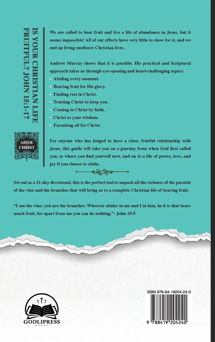 Rückseite: 9788419204240 | Andrew Murray Abide in Christ | Godlipress Team | Buch | Englisch
