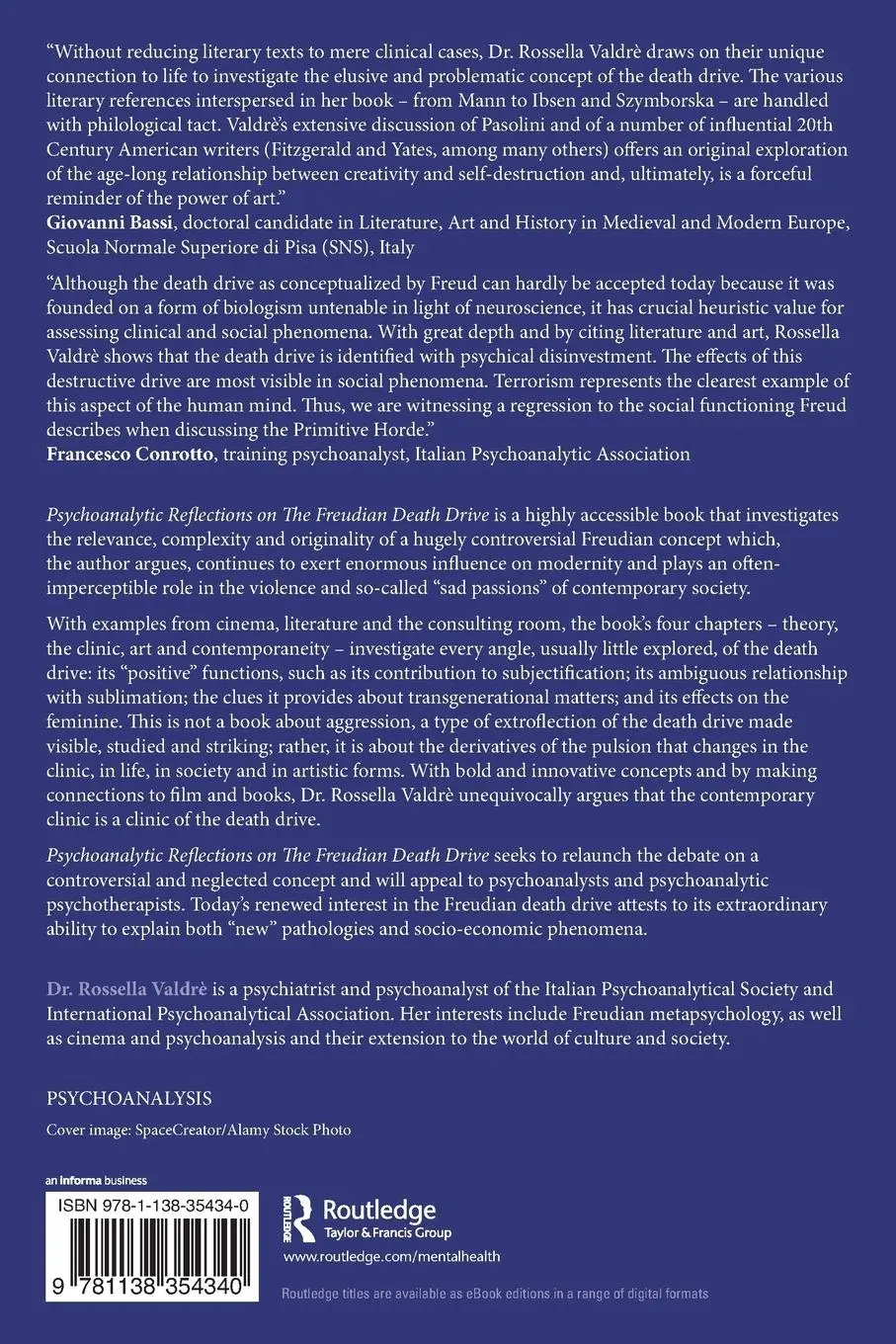 Rückseite: 9781138354340 | Psychoanalytic Reflections on The Freudian Death Drive | Valdrè | Buch