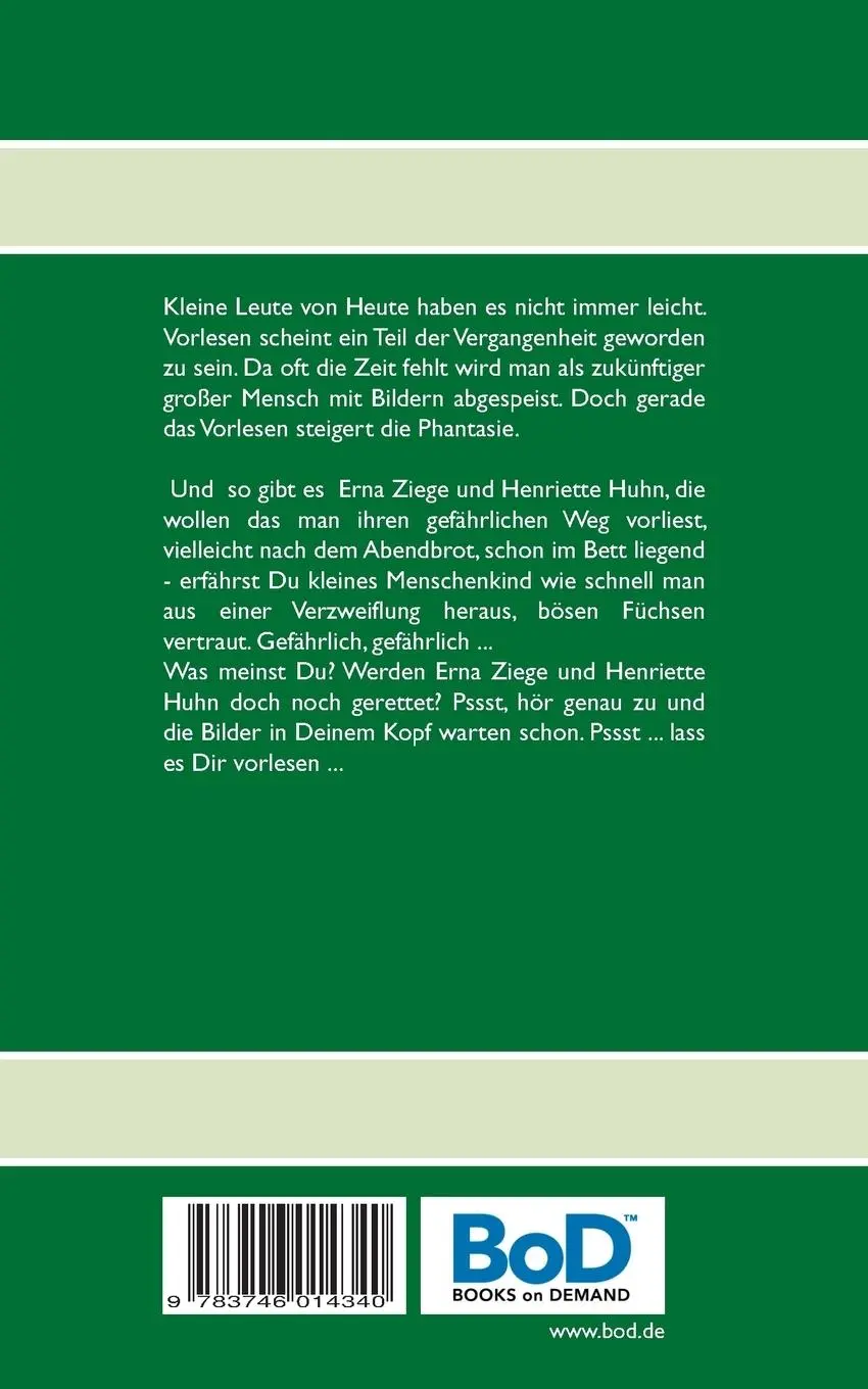 Rückseite: 9783746014340 | Erna Ziege und Henriette Huhn auf gefährlichem Wege | Sabine Kohli