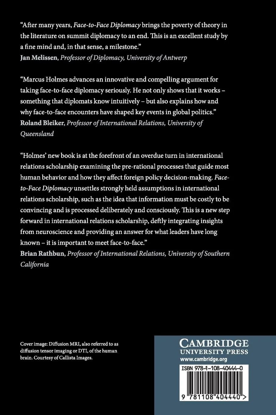 Rückseite: 9781108404440 | Face-to-Face Diplomacy | Marcus Holmes | Taschenbuch | Englisch | 2019