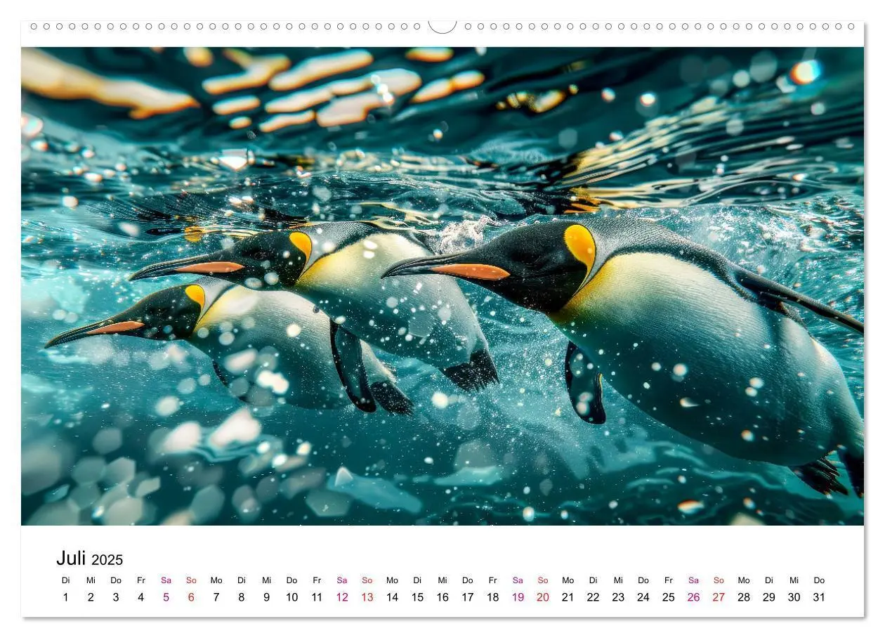 Bild: 9783457164440 | Maritim pur - Pinguine (Wandkalender 2025 DIN A2 quer), CALVENDO...