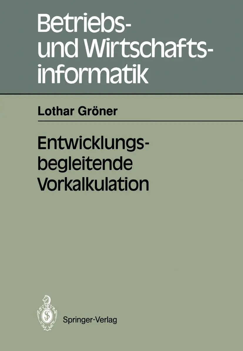 Cover: 9783540534440 | Entwicklungsbegleitende Vorkalkulation | Lothar Gröner | Taschenbuch