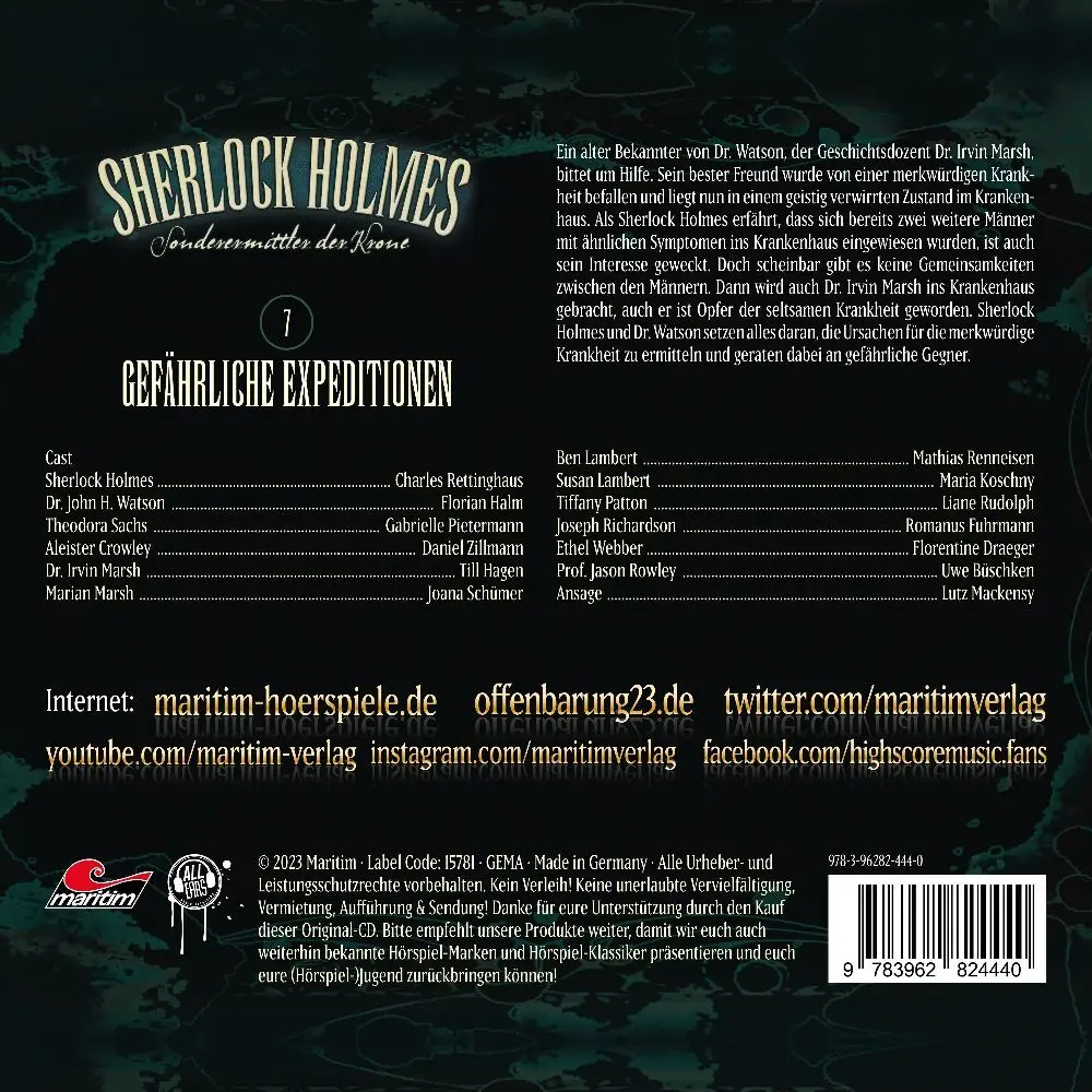 Bild: 9783962824440 | Sherlock Holmes - Gefährliche Expeditionen, 1 Audio-CD | Audio-CD | CD