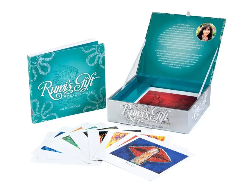 Cover: 9780764354540 | Rumi's Gift Oracle Cards (Deck and Guidebook Box Set) | Ari Honarvar