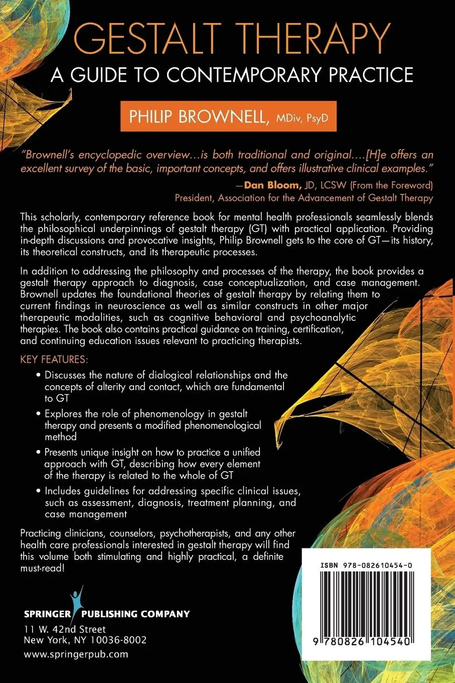 Rückseite: 9780826104540 | Gestalt Therapy | A Guide to Contemporary Practice | Brownell | Buch