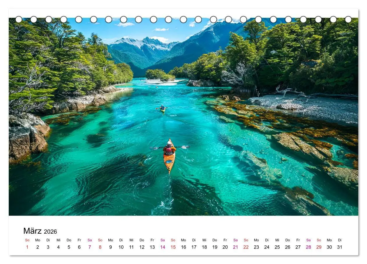Bild: 9783457394540 | Kajak Erlebnisse (Tischkalender 2026 DIN A5 quer), CALVENDO...