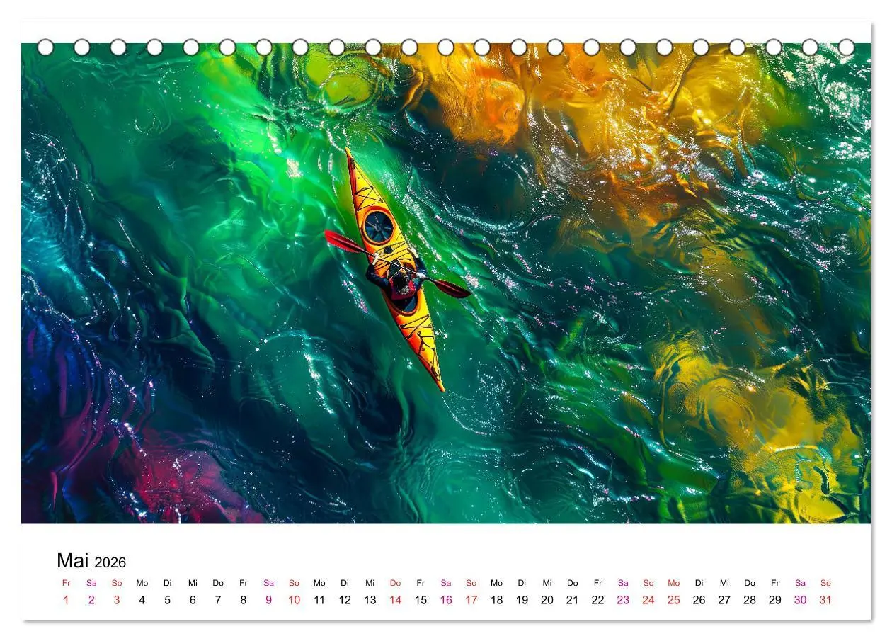Bild: 9783457394540 | Kajak Erlebnisse (Tischkalender 2026 DIN A5 quer), CALVENDO...