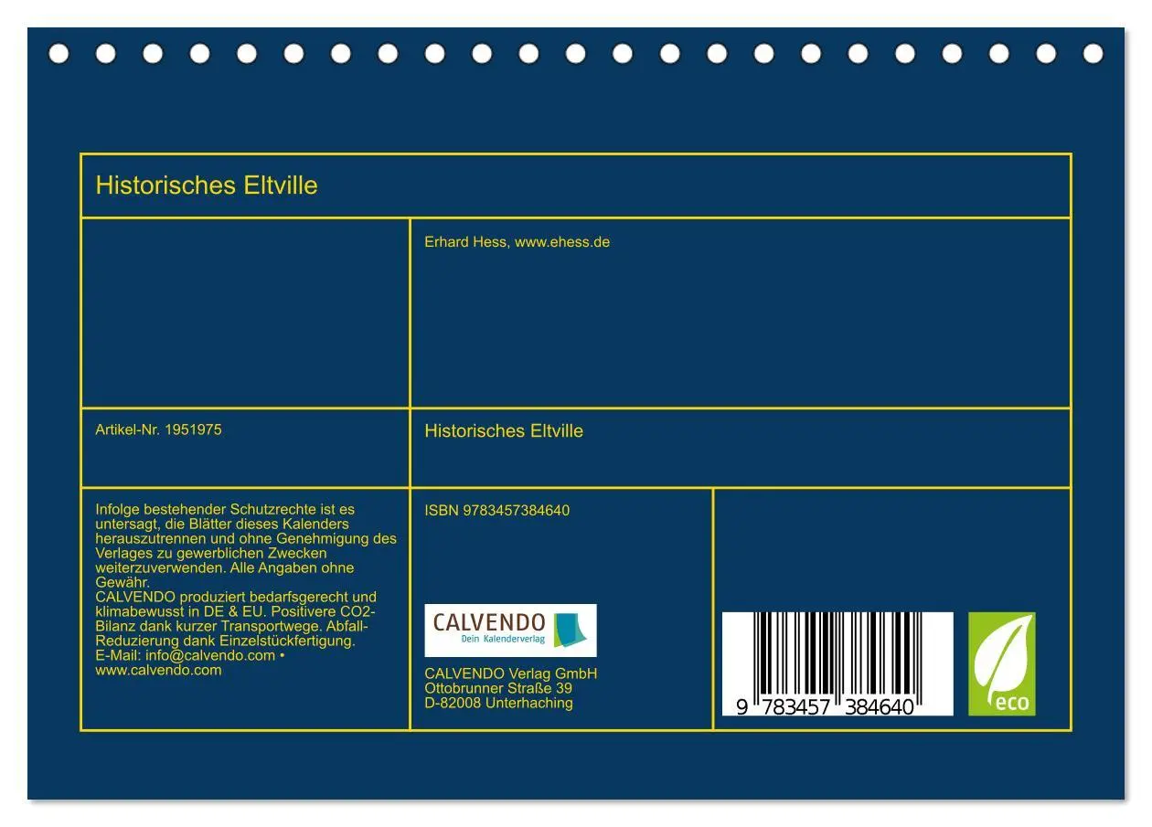 Bild: 9783457384640 | Historisches Eltville (Tischkalender 2026 DIN A5 quer), CALVENDO...
