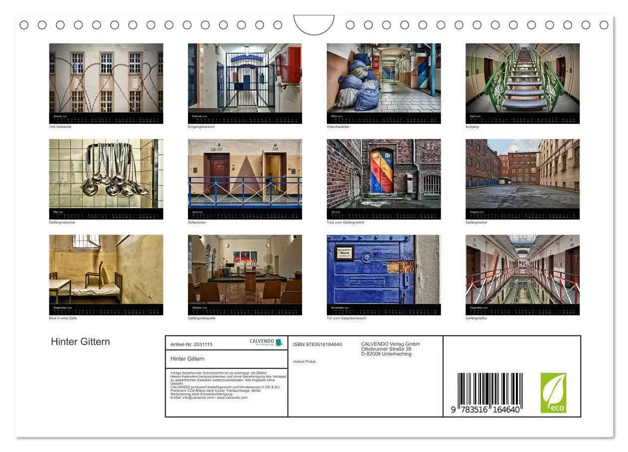 Bild: 9783516164640 | Hinter Gittern (Wandkalender 2026 DIN A4 quer), CALVENDO...