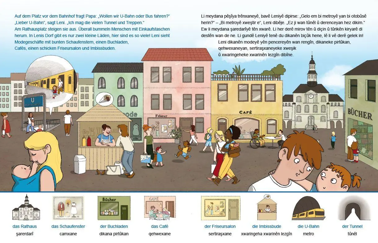 Bild: 9783695054640 | In der Stadt (Deutsch-Kurdisch/Kurmancî) | Zweisprachiges Kinderbuch