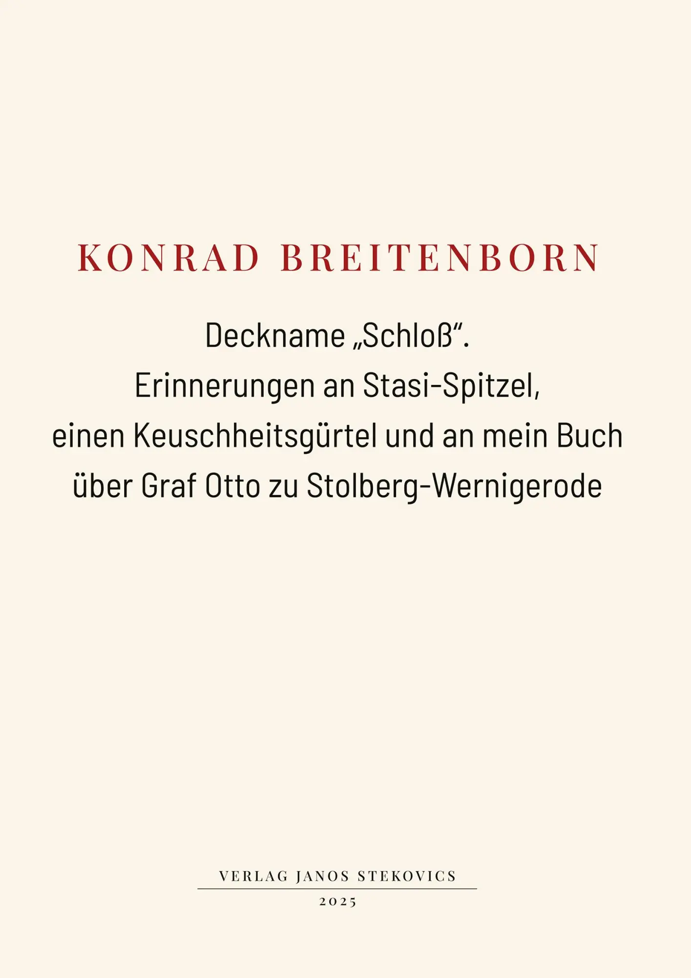 Cover: 9783899234640 | Deckname "Schloß". | Konrad Breitenborn | Broschüre | 16 S. | Deutsch
