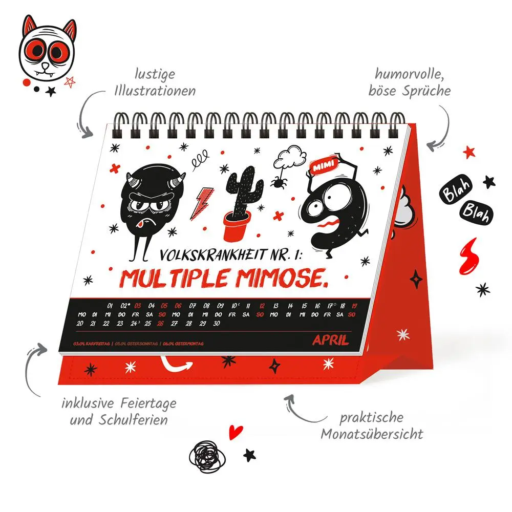 Bild: 9783988024640 | Trötsch Aufstellkalender Schwarzer Humor 2026 | KG | Kalender | XXIV