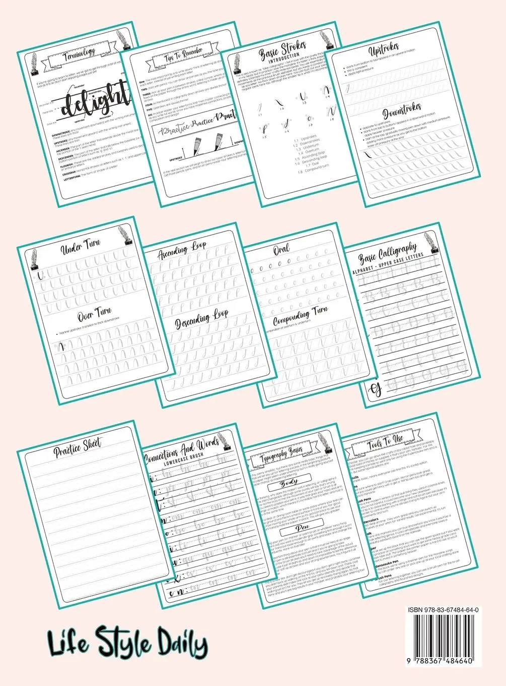 Rückseite: 9788367484640 | Calligraphy Workbook for Beginners | Life Daily Style | Buch | 2023