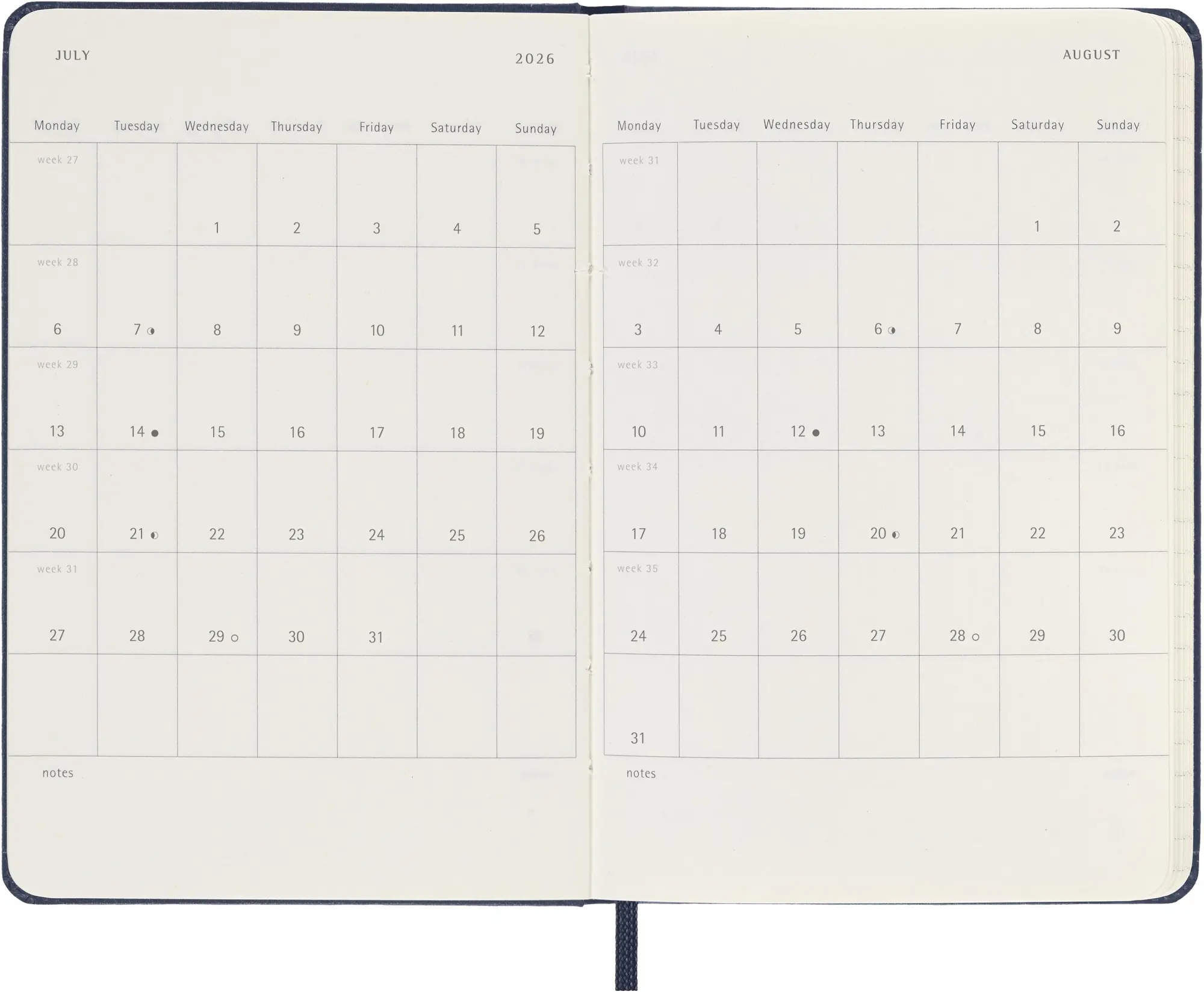 Bild: 8056999274740 | Moleskine 12 Monate Wochen Notizkalender 2026, Pocket/A6, 1 Wo = 1...
