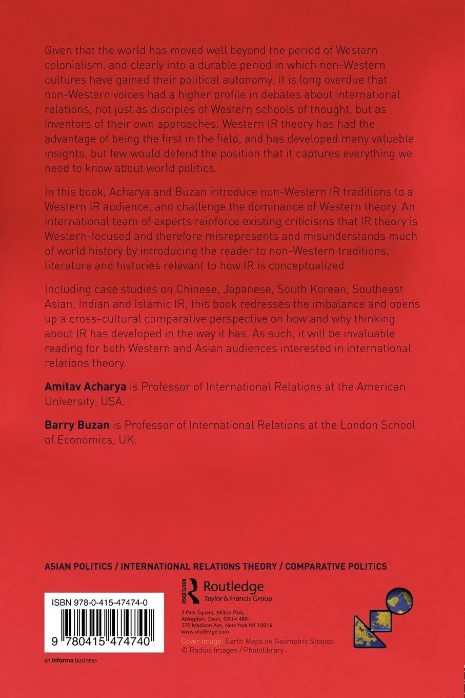 Rückseite: 9780415474740 | Non-Western International Relations Theory | Amitav Acharya (u. a.)