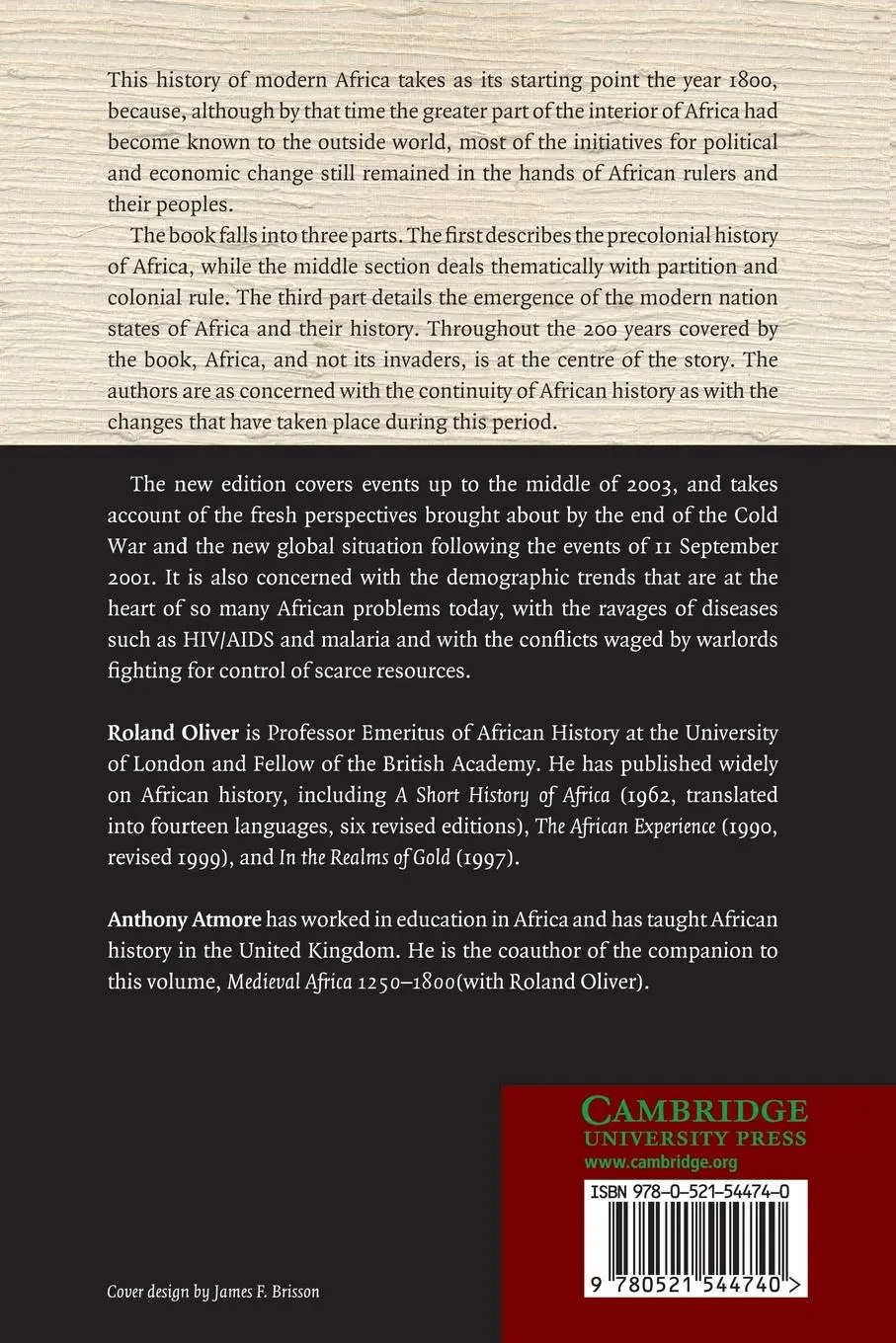 Rückseite: 9780521544740 | Africa Since 1800 | Roland Oliver (u. a.) | Taschenbuch | Englisch
