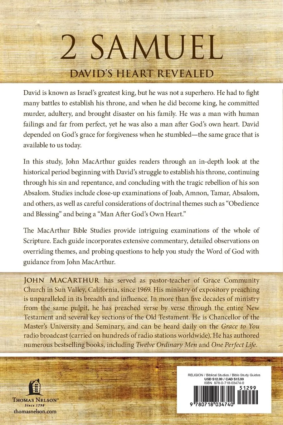 Rückseite: 9780718034740 | 2 Samuel | David's Heart Revealed | John F. Macarthur | Taschenbuch