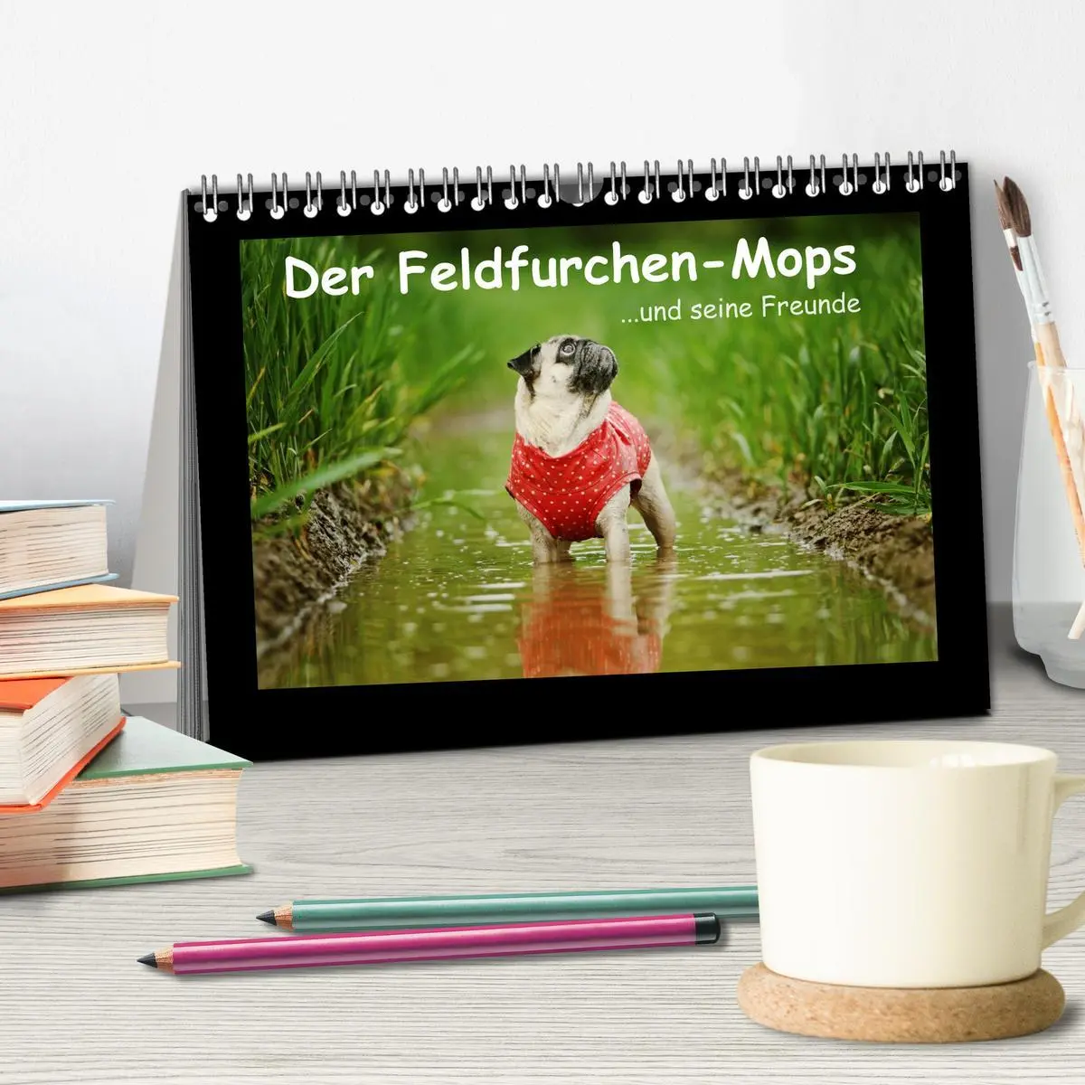 Bild: 9783516084740 | Der Feldfurchen-Mops (Tischkalender 2026 DIN A5 quer), CALVENDO...