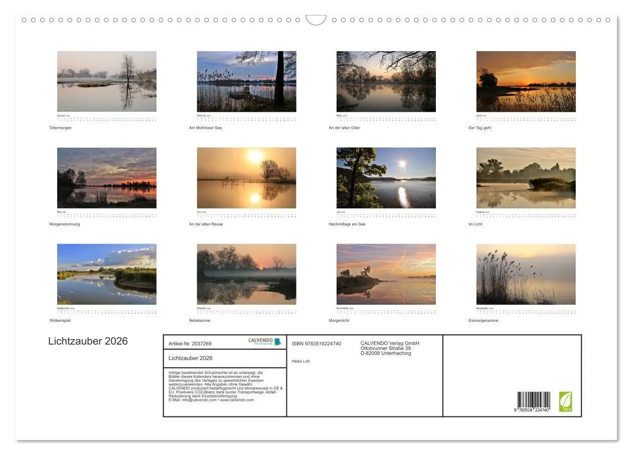 Bild: 9783516224740 | Lichtzauber 2026 (Wandkalender 2026 DIN A2 quer), CALVENDO...