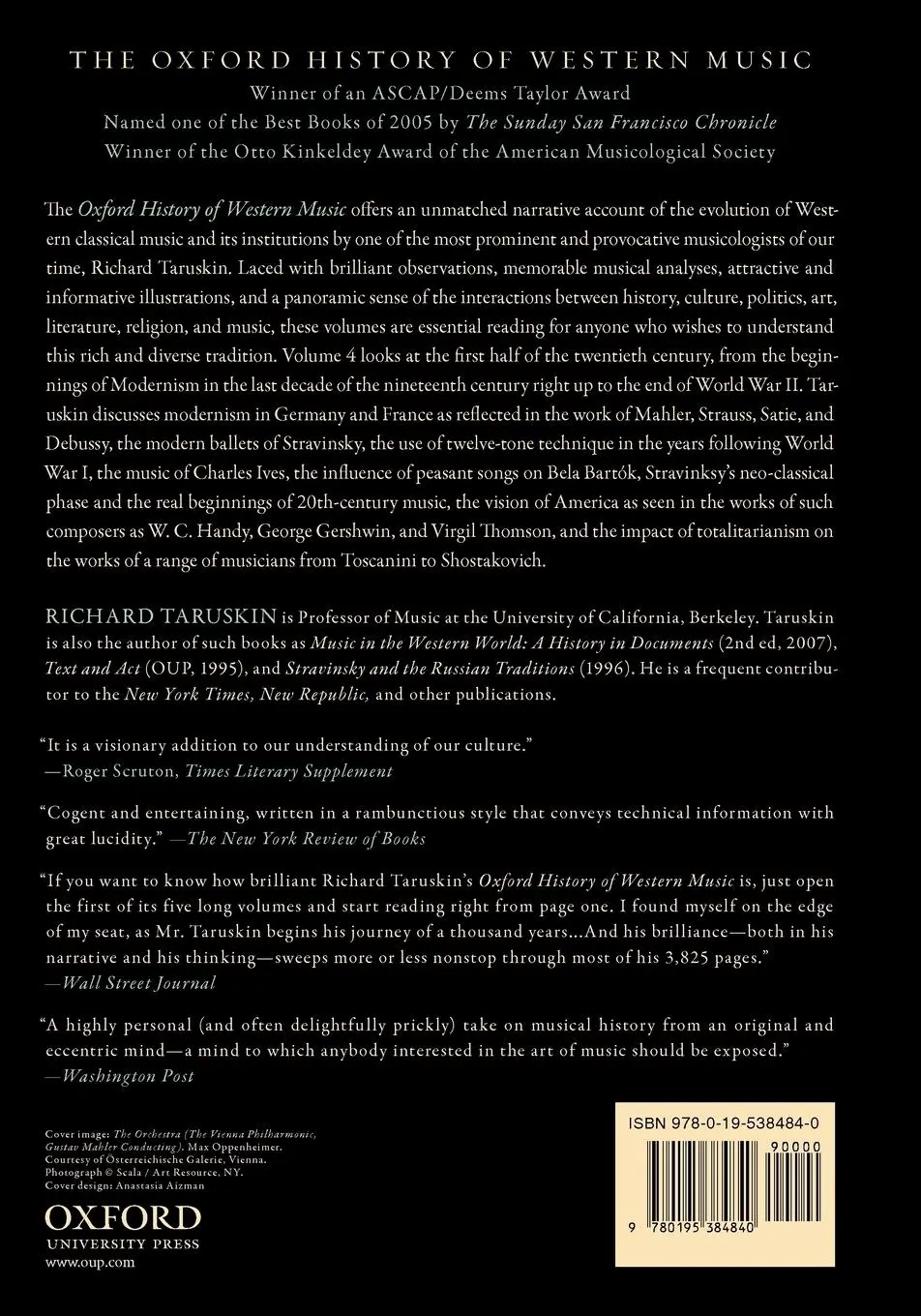 Rückseite: 9780195384840 | Music in the Early Twentieth Century | Richard Taruskin | Taschenbuch