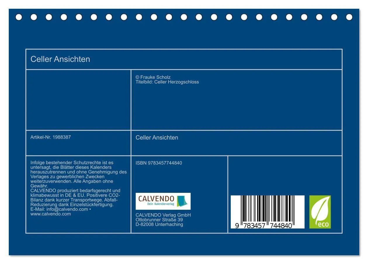 Bild: 9783457744840 | Celler Ansichten (Tischkalender 2026 DIN A5 quer), CALVENDO...