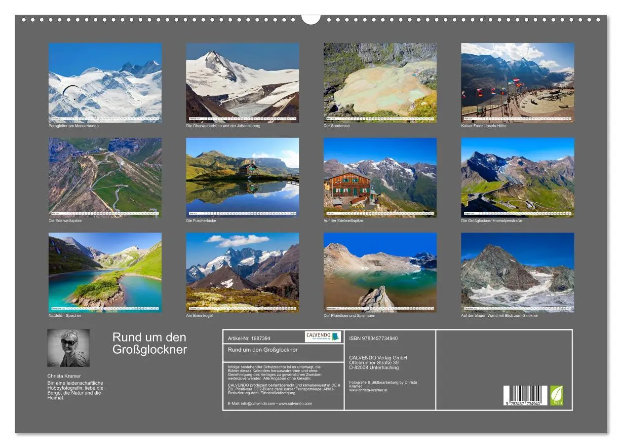 Bild: 9783457734940 | Rund um den Großglockner (Wandkalender 2026 DIN A2 quer), CALVENDO...