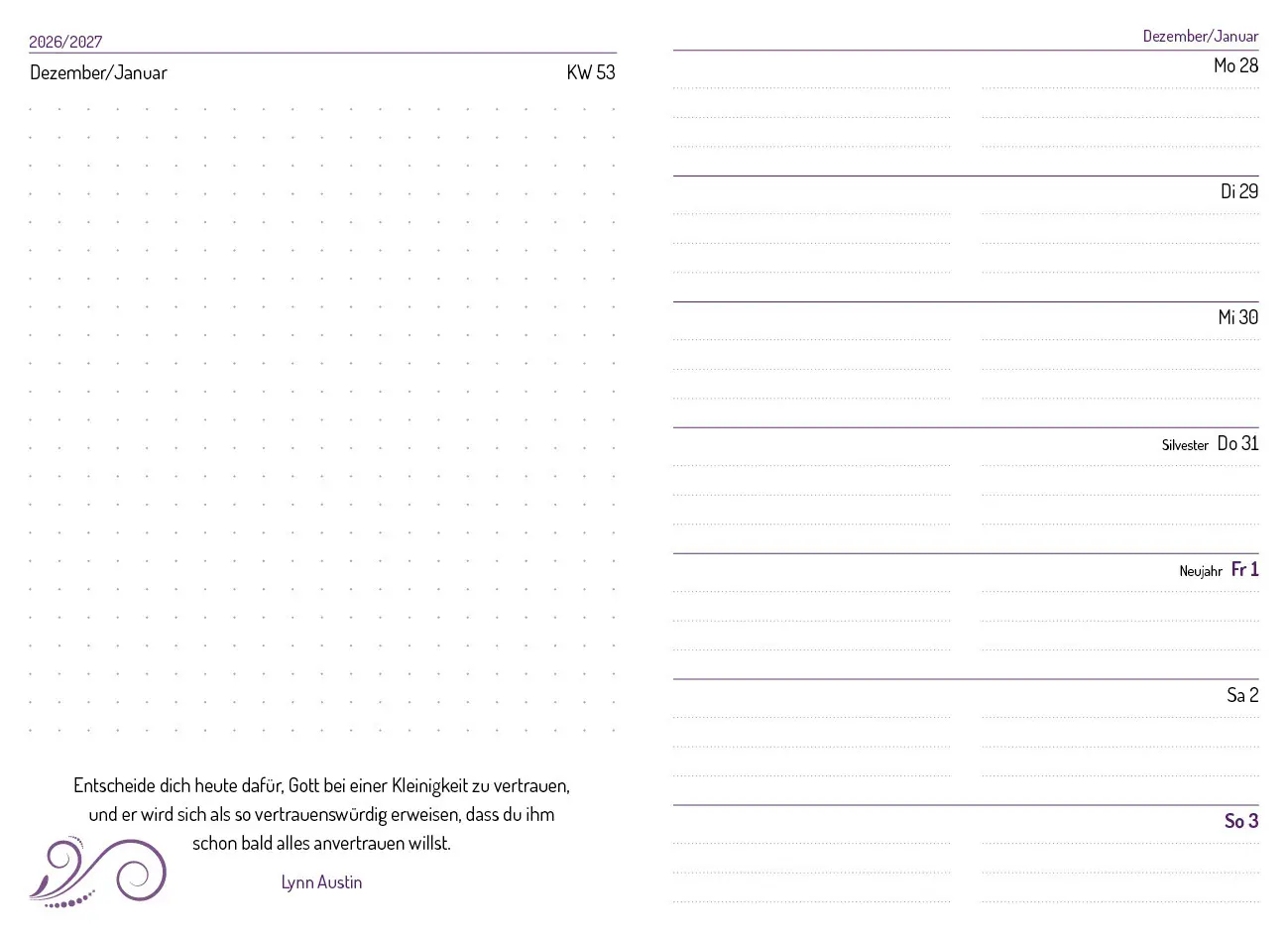 Bild: 9783963624940 | Meine Oasenzeiten 2027 | Der Lynn-Austin-Taschenkalender | Lynn Austin